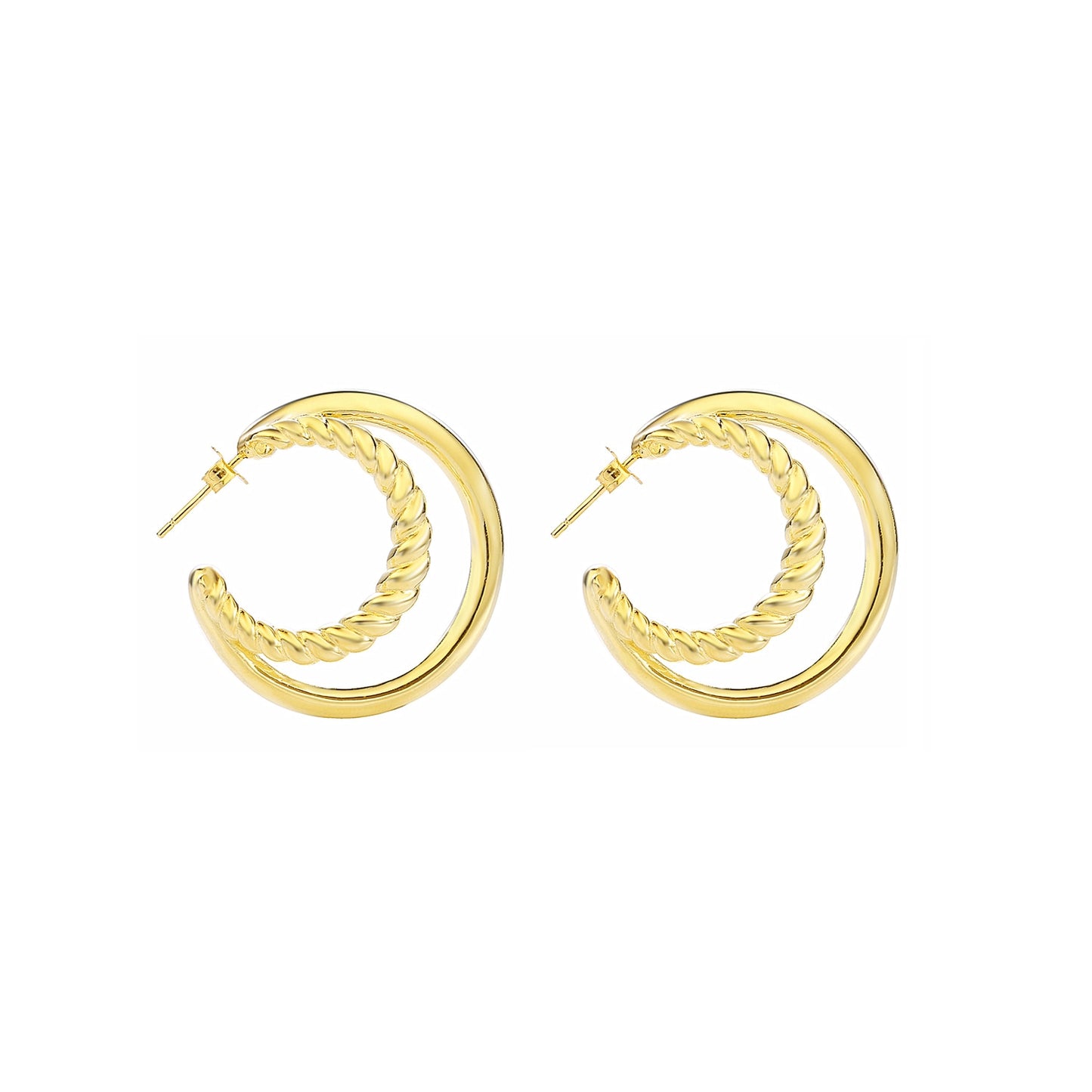 Slovecabin 925 Sterling Silver Luxury Hoop Piercing Boucle Doreille Femme Gold Round Circle Fashion Earrings for Women Jewerly
