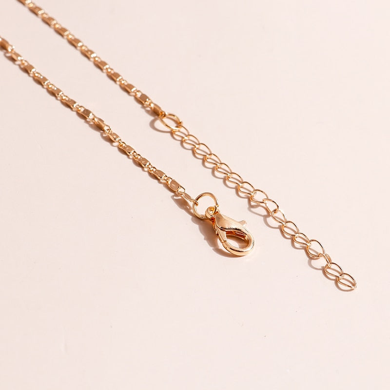 Novelty Pink Blue Enamel Fan Shell Pendants Necklaces Gold Color Chain Choker Necklace for Women Summer Beach Party Jewelry - Charlie Dolly