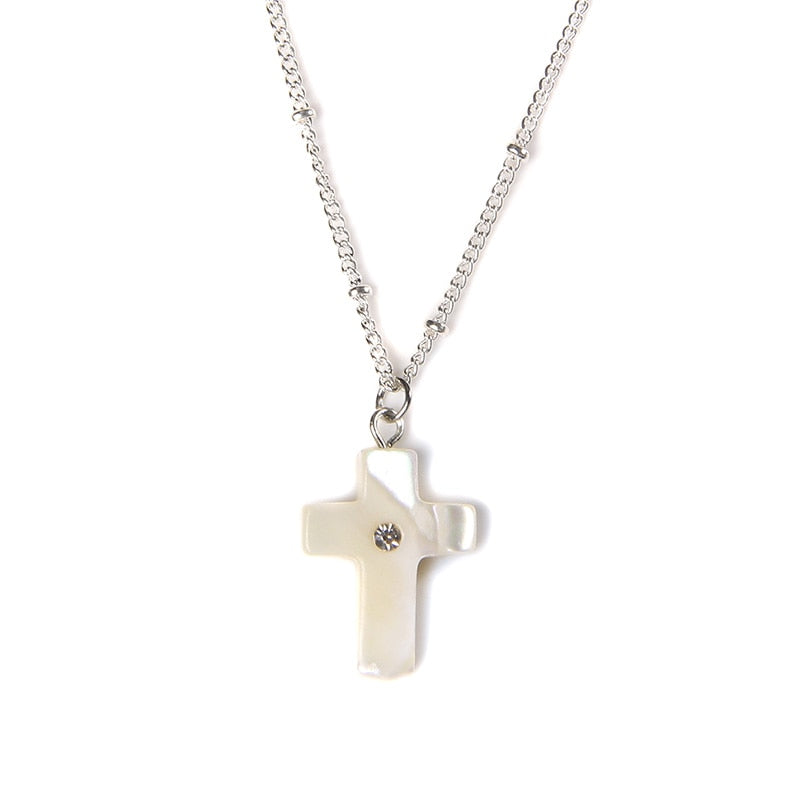 White Shell Necklace Summer Natural Mother of Pearl Shell Pendant Necklace for Women Heart Leaf Chokers Female Jewelry Boho Gift - Charlie Dolly