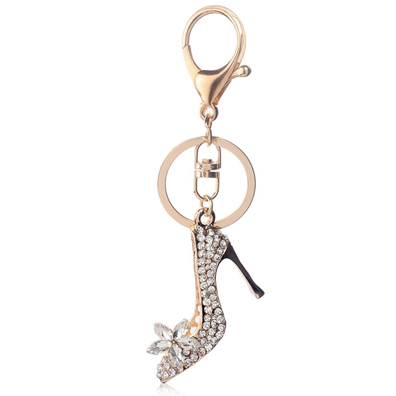 Crystal High Heel Shoe Keychain Purse Car Shiny Rhinestone Key Chain Bag Decorative Alloy Keyring - Charlie Dolly