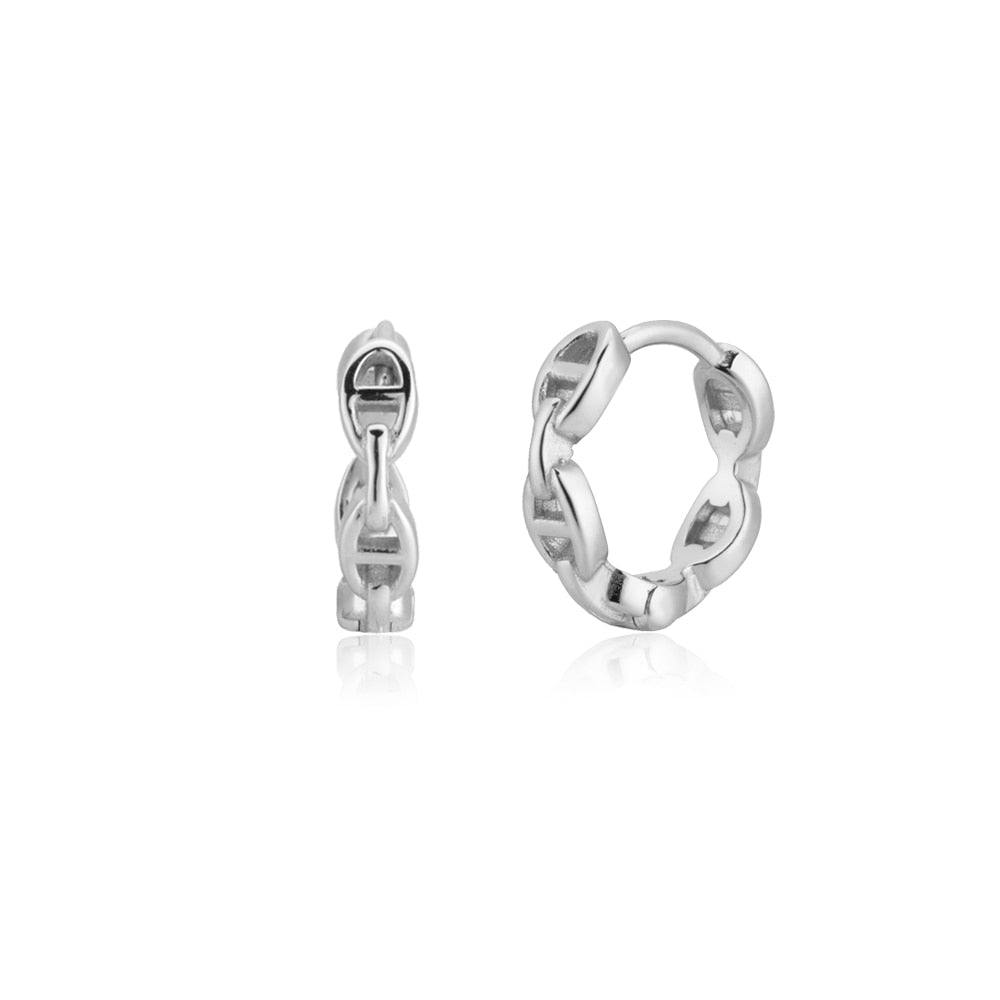 ANDYWEN 100% 925 Sterling Silver Gold 2020 New Square Hoop Circle Huggies Piercing Loops Plain Fashion Jewelry 100% Clips - Charlie Dolly