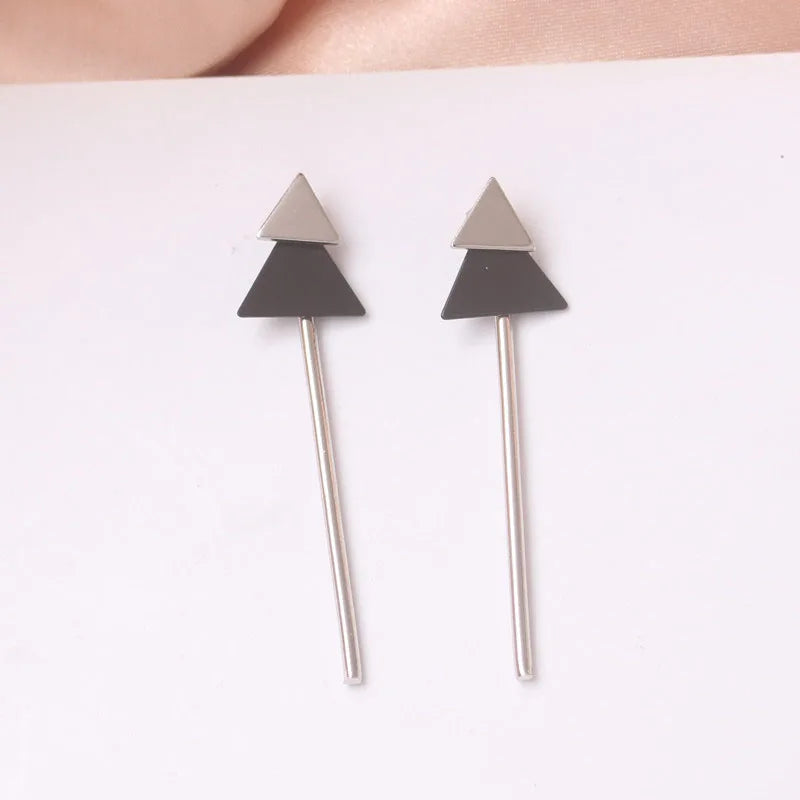 Boho Black Dangle Earrings for Women Long Hanging Earrings Leaf Pendants Pearl Crystal Geometric Earrings pendientes mujer