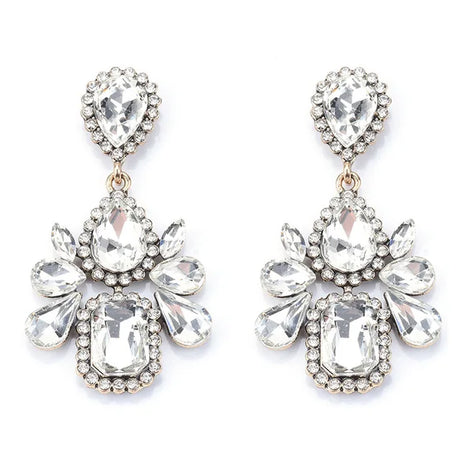Crystal Water Drop Long Statement Earrings Jewelry