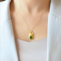 Charm Crystal Green Gold Mouse Pendant Necklace Female Jewelry Fashion Silver 925 Chain Necklace Women Choker Accessories Gift - Charlie Dolly