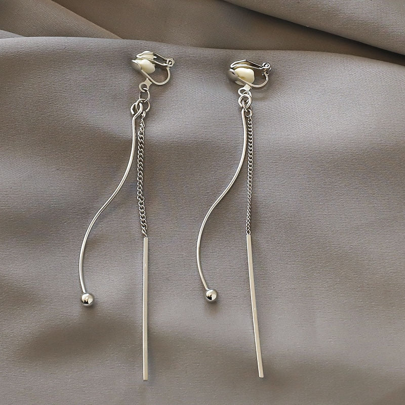 Fashion charm Creative pearl clip on Earrings Cute Handmade Earrings Womens ear clips Jewelry - Charlie Dolly