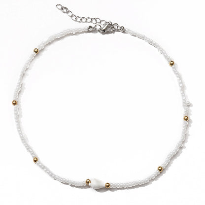 Sweet Sea Breeze Shell pendant Small Pearl Necklace art Style Trendy  girl a gift