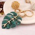 Christmas Green Leaf Metal Keychain Beautiful and Fresh Foliage Shape Key Ring Festival Gift Ladies Accessories Airpods Pendant - Charlie Dolly