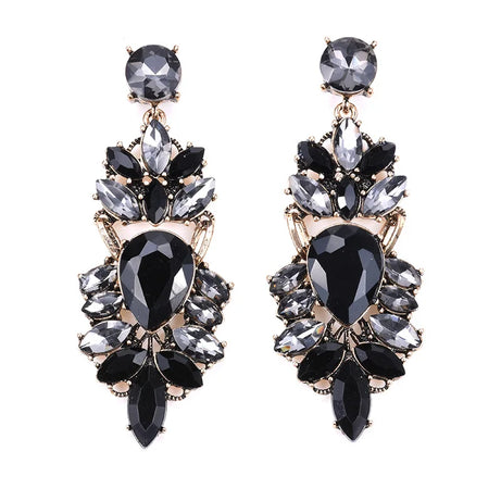 Crystal Water Drop Long Statement Earrings Jewelry