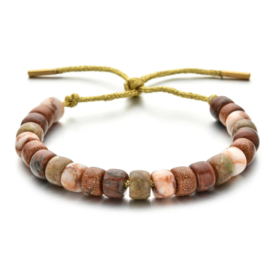 Vintage Boho Handmade Pull Tie on Rope Bracelet DIY Natural Stones Crystal Charm Beads Stone Trendy Bracelet Lucky Jewelry - Charlie Dolly