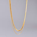 18k Gold Filled Necklace for Women or Men Double Layer Snake Bone Chain for Wedding Gift Gold Filled Chain Fine Jewelry Collares - Charlie Dolly