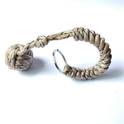 Key Chain With Self-defense Steel Ball 24cm 7-core Outdoor Equipment Parachute Cord Rope Keychain Wild Survival