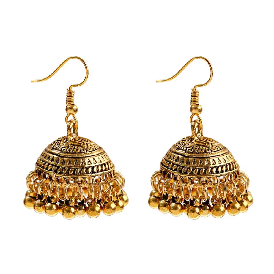 Pearl Bead Indian Jhumka Hanging Earrings Jewelry