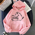 the cat hoodie women fashion kawaii korean harajuku Sweatshirt pink female 90s cartoon clothes female hood Oversized - Charlie Dolly