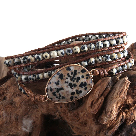 3-Strand Natural Stone Wrap Bracelet