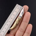 1pc Outdoor EDC Mini Folding Knife Pocket Self-defense Knife Exquisite Brass Knife Keychain Demolition Express Unpacking Knife - Charlie Dolly