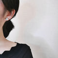 High Quality Luxury Bling Zircon Flower Stud Earrings For Women Sweet Cute Clear White Crystal Earrings Wedding Ear Stud Jewelry - Charlie Dolly