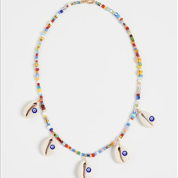 punk Exquisite beach bohemian boho red coral puka shell heart natural stone bead necklace women jewelry bijoux collar wholesale - Charlie Dolly