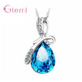 925 Sterling Silver Water Drop Pendant Necklace Quartz Crystal Charm Necklace For Women Fashion Jewelry Gifts - Charlie Dolly