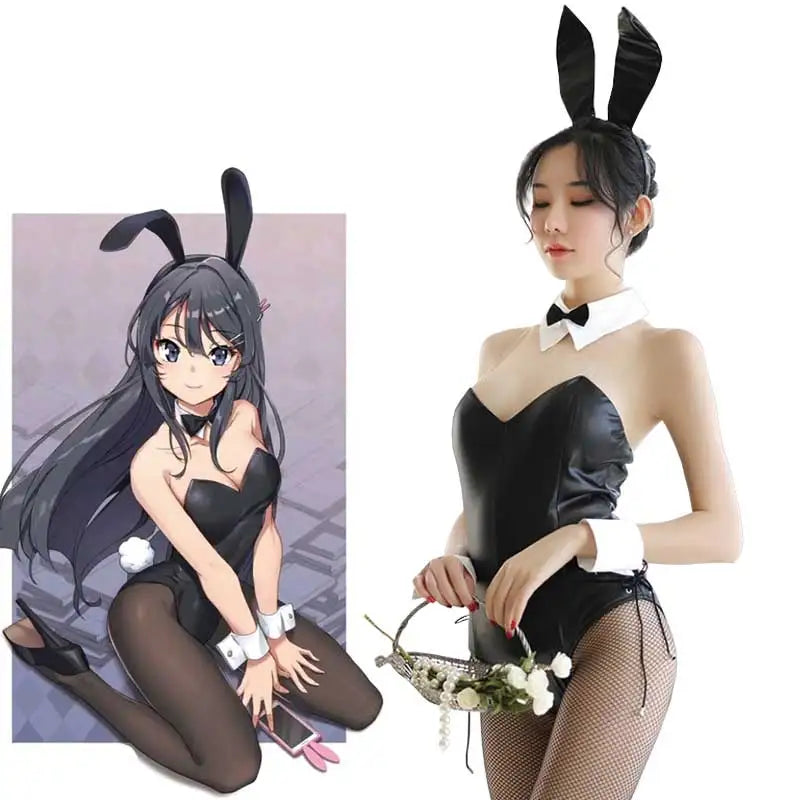 Sakurajima Mai Bunny Girl Cosplay Costume Halloween Adult Woman Senior Sister Cosplay Wig Clothes Size M/XL - Charlie Dolly