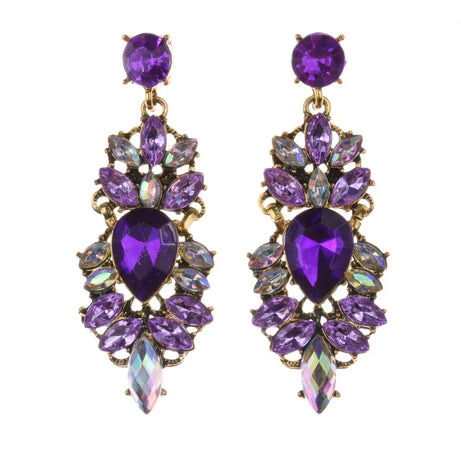 Crystal Water Drop Long Statement Earrings Jewelry