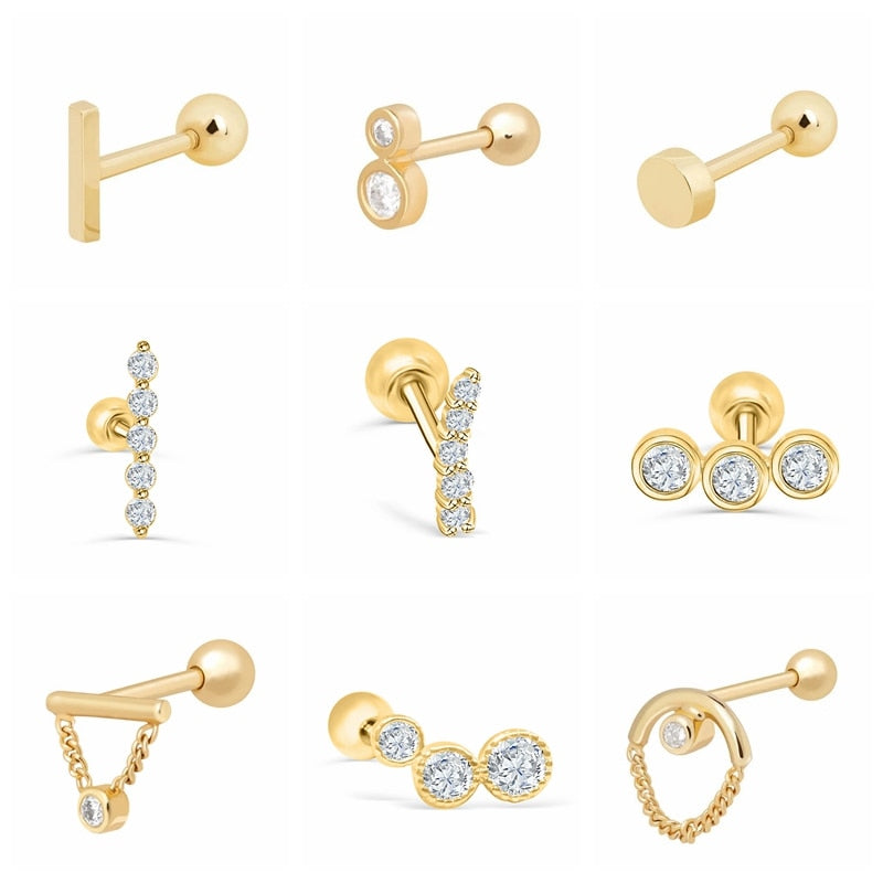 ROXI Flower Lightning Butterfly Cross Symbol Crown Eye Stud Earrings for Women Piercing Earrings Silver 925 Jewelry Pendientes - Charlie Dolly