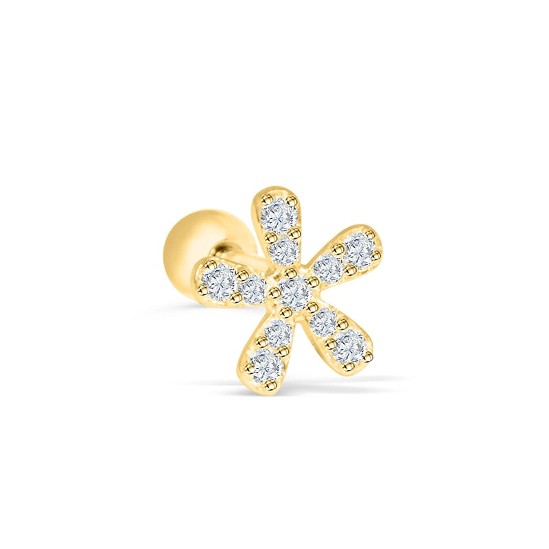 ROXI Flower Lightning Butterfly Cross Symbol Crown Eye Stud Earrings for Women Piercing Earrings Silver 925 Jewelry Pendientes