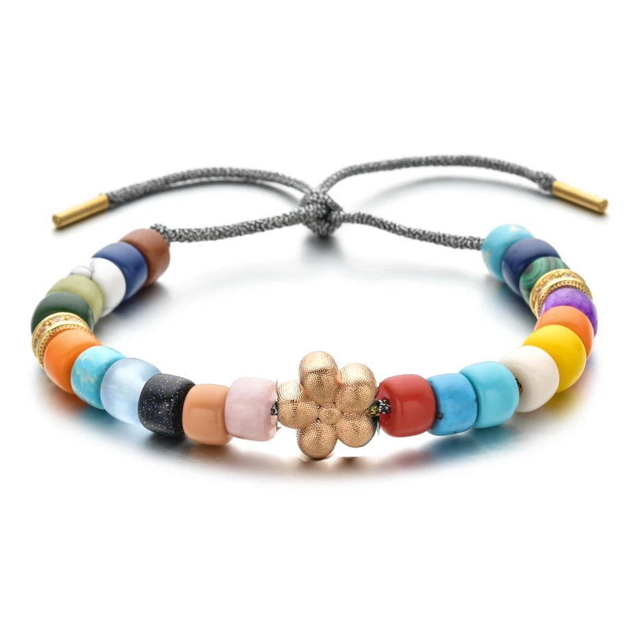 Vintage Boho Handmade Pull Tie on Rope Bracelet DIY Natural Stones Crystal Charm Beads Stone Trendy Bracelet Lucky Jewelry - Charlie Dolly