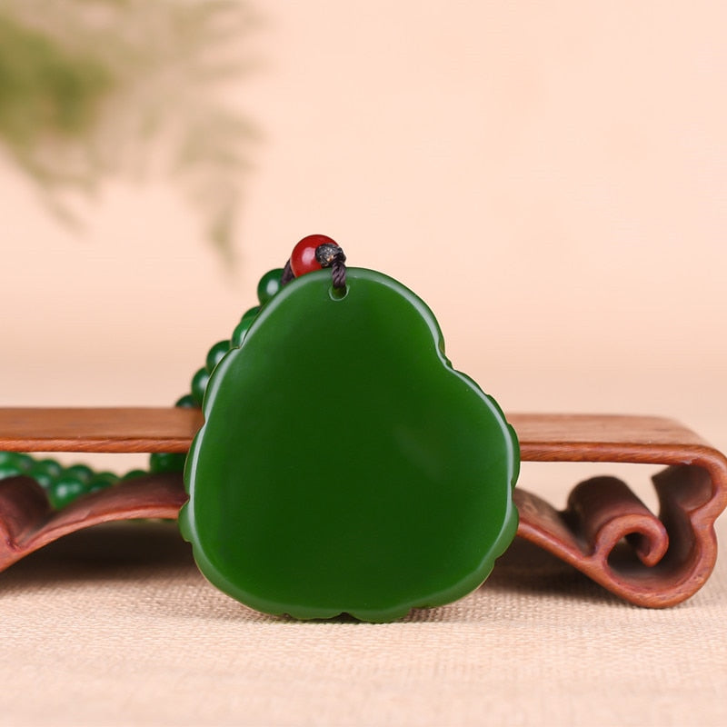 Maitreya Buddha Natural Green Jade Pendant Necklace Chinese Hand-carved Charm Jadeite Jewelry Fashion Amulet Gifts for Women Men