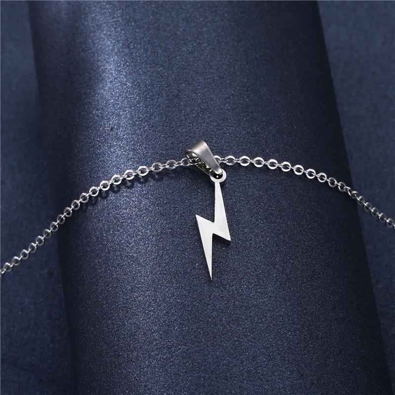 Lightning Pendant Necklace Chain 304 Stainless Steel Necklace for Women Men Party Ornament Jewelry Gift - Charlie Dolly