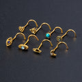 1PCS Fashion Nose Piercing rings 20G Steel Bar Nostril Nose Septum 5-Shape Screws Nose Studs Delicate Piercing Jewelry In Nose - Charlie Dolly