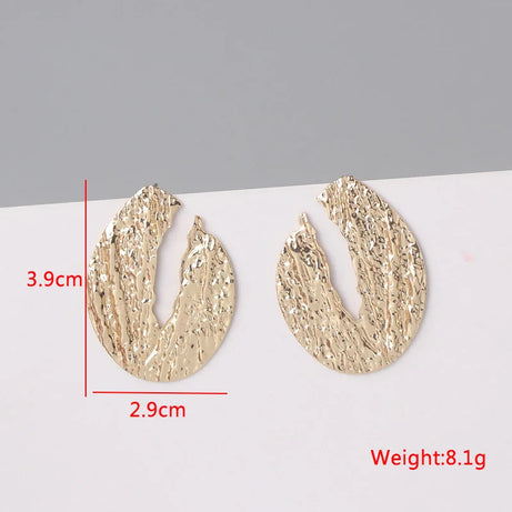 Twisted Gold Metal Geometric Dangle Earrings Jewelry