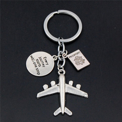 1PC Earth Plane Keychain Has Nowhere To Fall, Pendant Travel Key Ring Friendship Best Friend Jewelry Handmade By Diy
