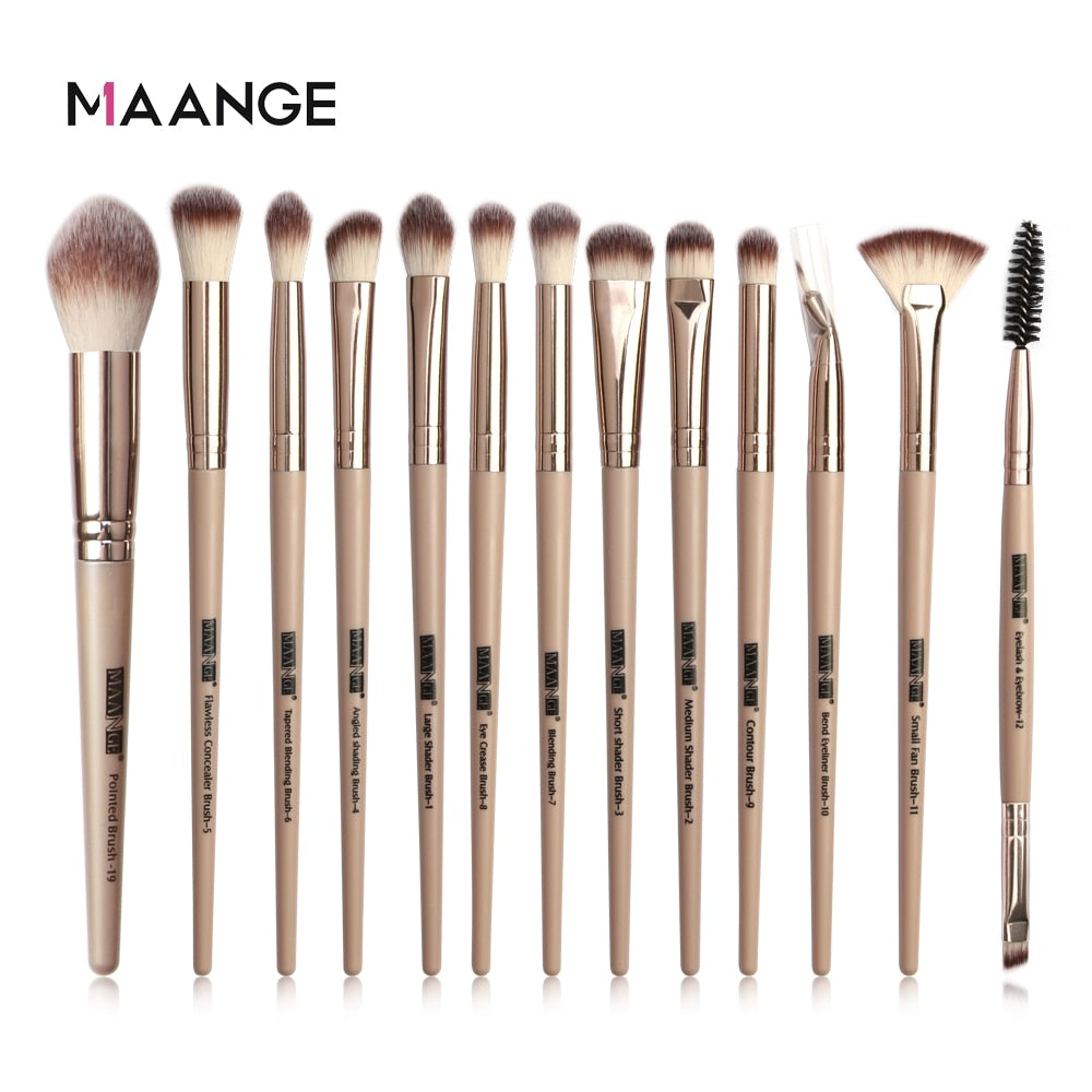 MAANGE Makeup Brushes Pro Pink Brush Set Powder EyeShadow Blending Eyeliner Eyelash Eyebrow Make up Beauty Cosmestic Brushes - Charlie Dolly