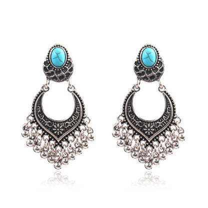 Exknl Big Long Drop Earrings for Women Geometric Bell Bohemian Cross Vintage Tassel Flower Earrings Fashion Jewelry Accessories