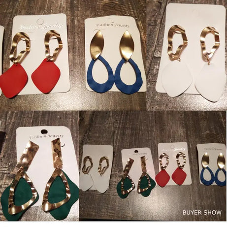 الأقراط الحمراء للنساء خمر بيان كبير طويل استرخى أقراط الزفاف الزفاف بوهو العصرية أقراط الأزياء والمجوهرات 2019