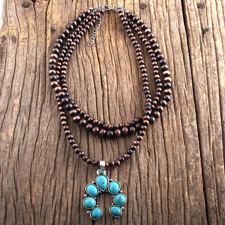 Grey CCB Moon Stone Layered Necklace Jewelry