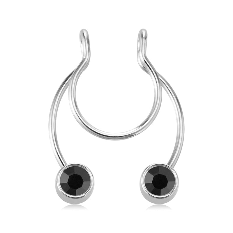 1-5pcs New Fake Nose Piercing Fake Nose Ring Hoop Septum Rings Surgical Steel Colorful Fake Piercing Nose Piercings Jewelry 20G - Charlie Dolly