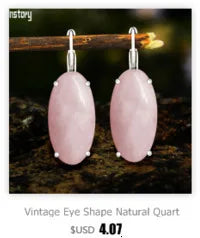 Oval Amethysts Earrings For Women Tibetan Silver Natural Stone Rose Quartz Lapis Lazuli Tiger Eye Fashion Earring
