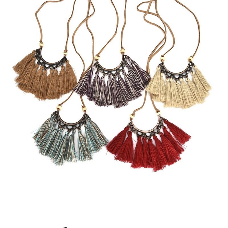 Boho Style 2022 Tassel Necklace Women Fashion Jewelry Rope Chain Boho Choker 2022 Fall And Winter Sweater Chain Women Jewelry - Charlie Dolly