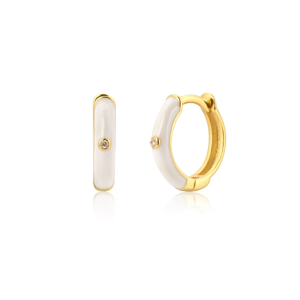 ANDYWEN 925 Sterling Silver Rose Red Ename Hoops 5 Colors Women Piercing Pendientes Ohrringe Earring Fine Jewelry Crystal CZ - Charlie Dolly