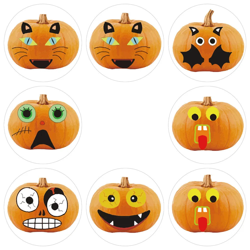 50-500pcs Halloween Stickers Round Self Adhesive Label Paper Candy Bags Stickers Package Seal Gift Packaging Sealing Crafts - Charlie Dolly