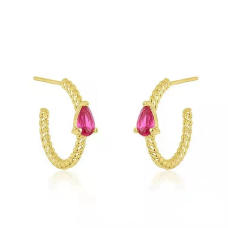 Gold Plated Cubic Zirconia Stud Earrings Jewelry