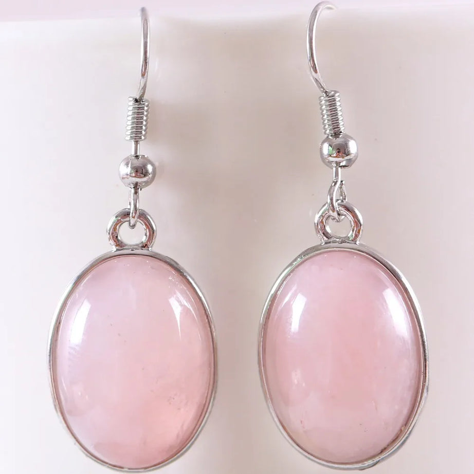 White Opal Lapis Cabochon Drop Earrings Jewelry
