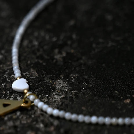 Stainless Steel Initial Letter and Heart Boho Choker Necklace