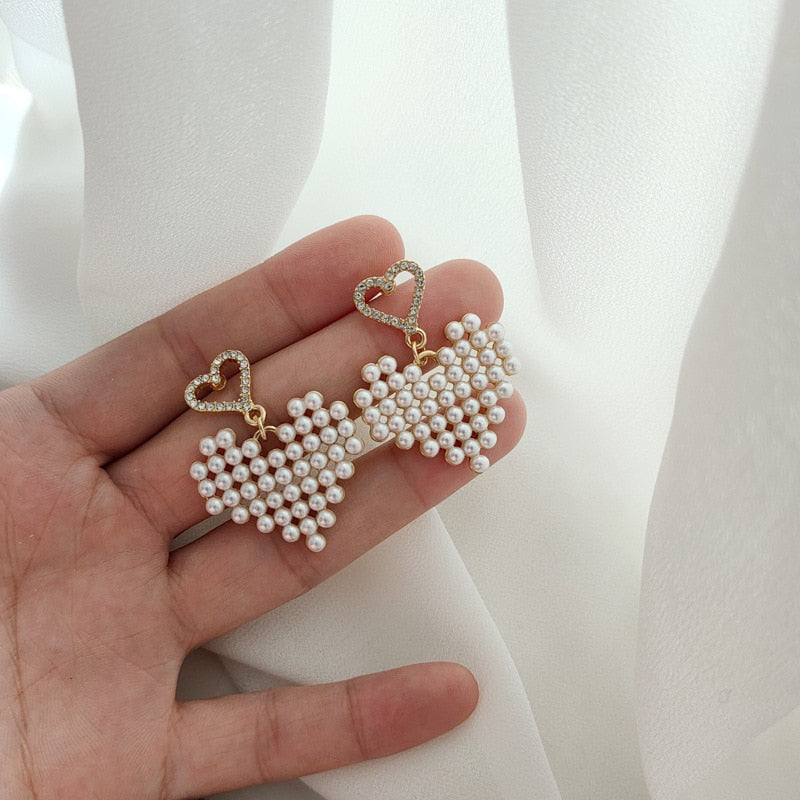 XIYANIKE Geometric Round Pearl Earrings Temperament Online Celebrity Earrings Personality Design Earrings - Charlie Dolly
