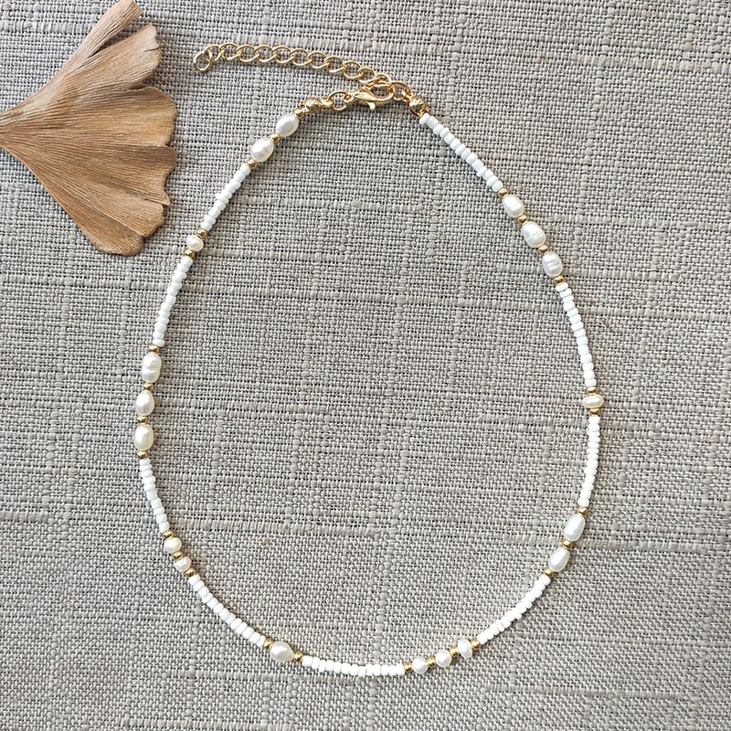Exquisite Beaded Crystal Natural Shell Necklace Ohemia Style Handmade Women Statement Collares De Moda Beach Jewelry Friendship - Charlie Dolly