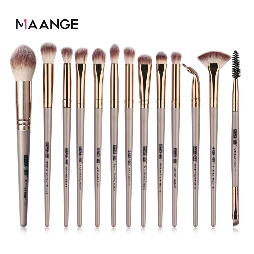 MAANGE Makeup Brushes Pro Pink Brush Set Powder EyeShadow Blending Eyeliner Eyelash Eyebrow Make up Beauty Cosmestic Brushes - Charlie Dolly