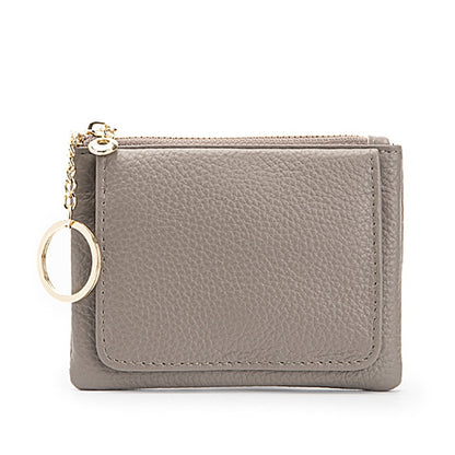 DICIHAYA 2022 New Cowhide Genuine Leather Women Mini Wallet Ladies Zipper Leather Coin Purse Pocket Key Ring Bag Mini Coin Bag