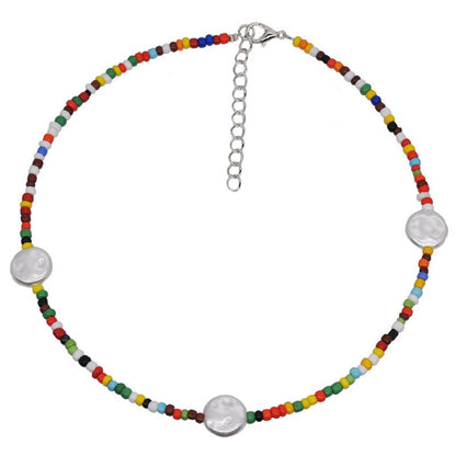 3 PCS OFF 10% Bohemian Colorful Seed Beads Necklace Long Horn Pendant Starfish Multi-layer Pearl Necklace Set For Women Jewelry