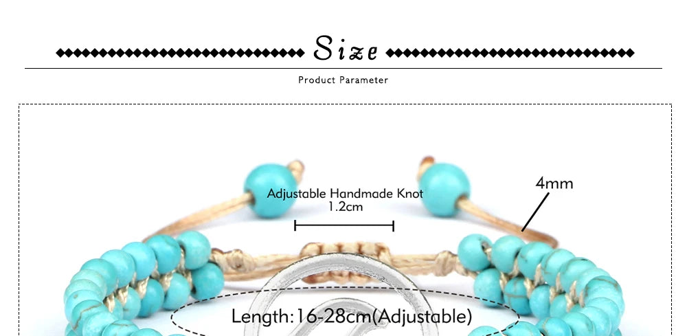 Boho Ocean Waves Bracelets Vintage Natural Stone Black Onyx Tiger Eye Beads Bracelet & Bangle Women Men Yoga Wristchain Jewelry